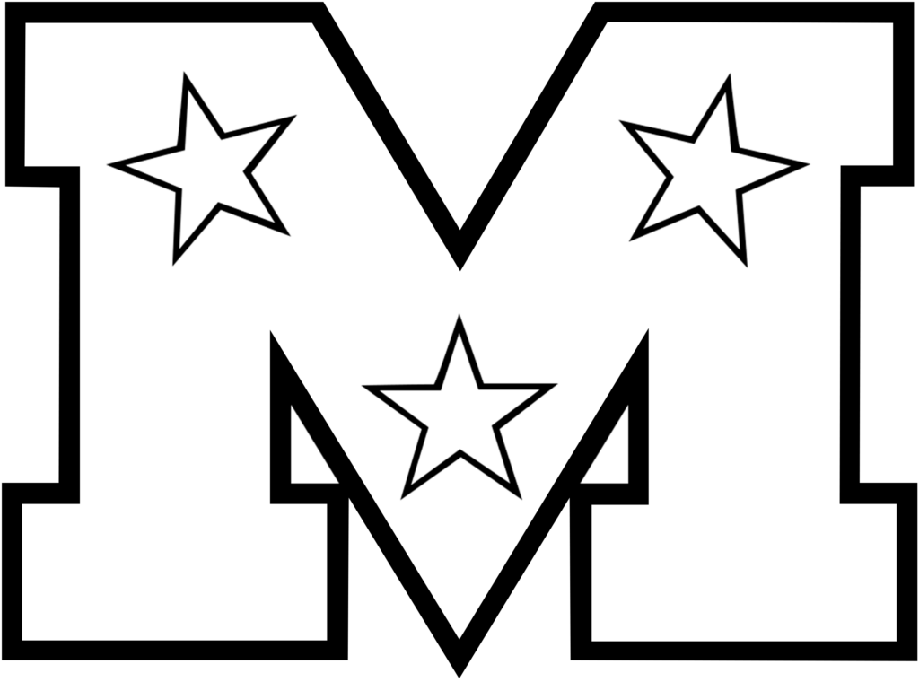 Mojo M logo white with black outline