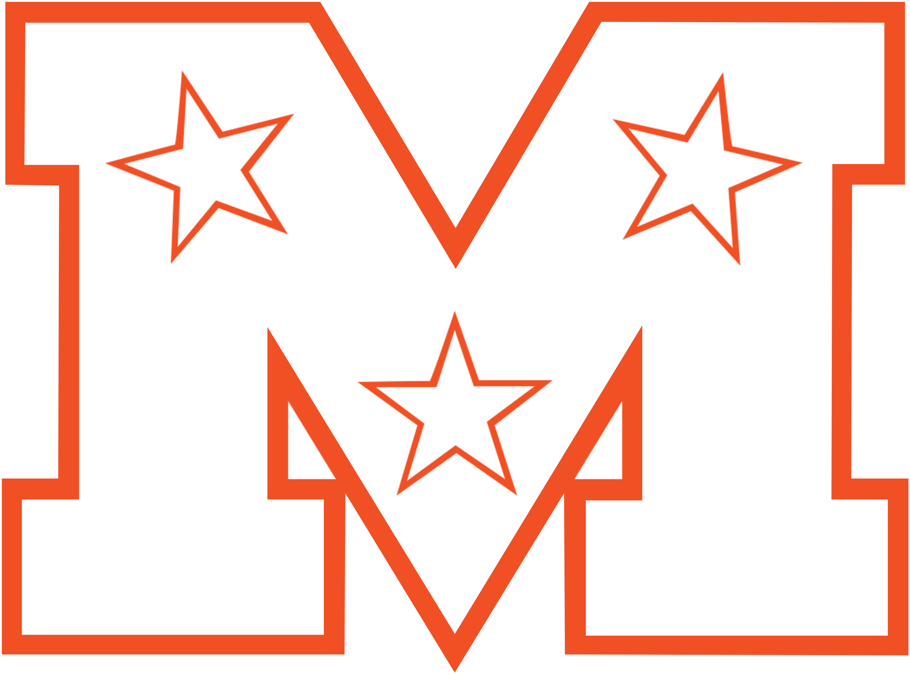 Mojo M logo white with orange outline